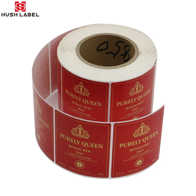 custom.Custom Printing Self Adhesive Embossed Metal Stickers Red Wine Perfume Bottle Printed Labels