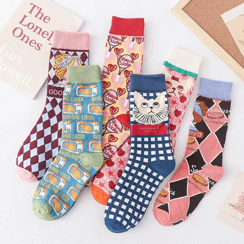 

6 Pairs Mid Tube Womens Socks-Ultra-Comfortable Autumn Mid Tube Athletic Socks for women,Women's Stockings&Hosiery For Fall