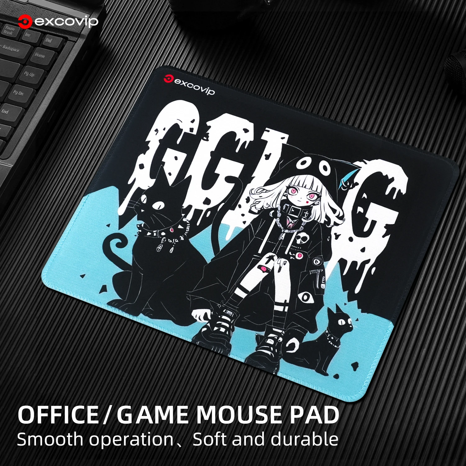 EXCO Gaming Mouse Pad with Stitched Edge Non-Slip Rubber Base Computer Mousepad Small for Office Home Laptop Portable Durable