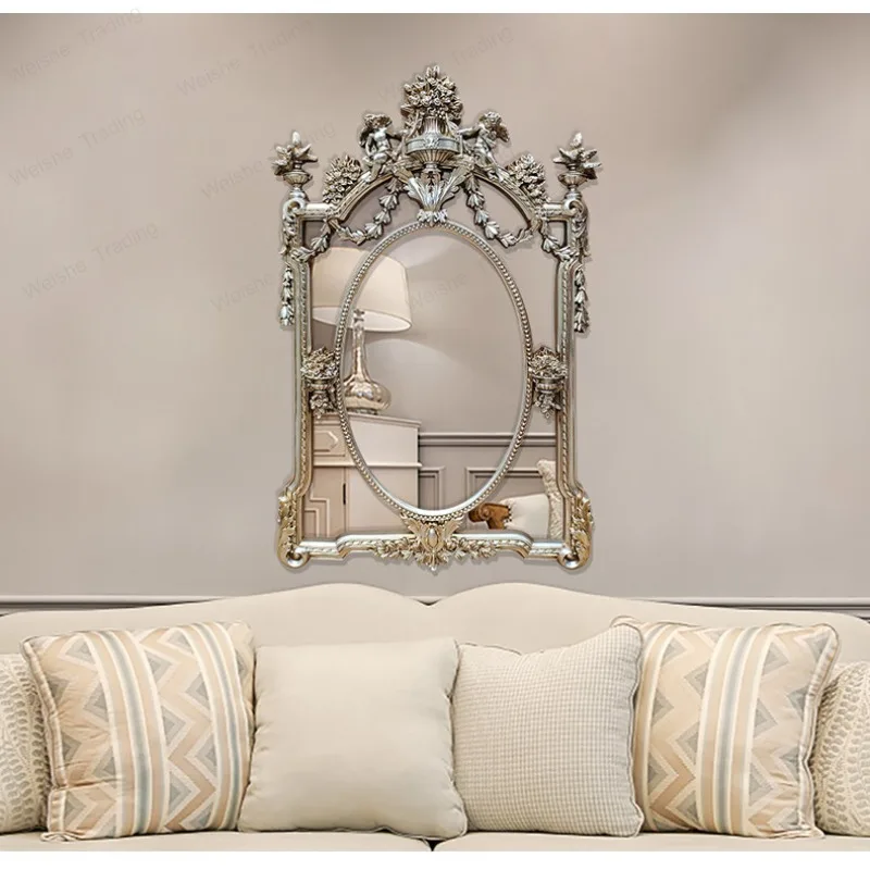 Art special-shaped wall-mounted mirror porch fireplace decorative mirror princess wind photo photography shooting