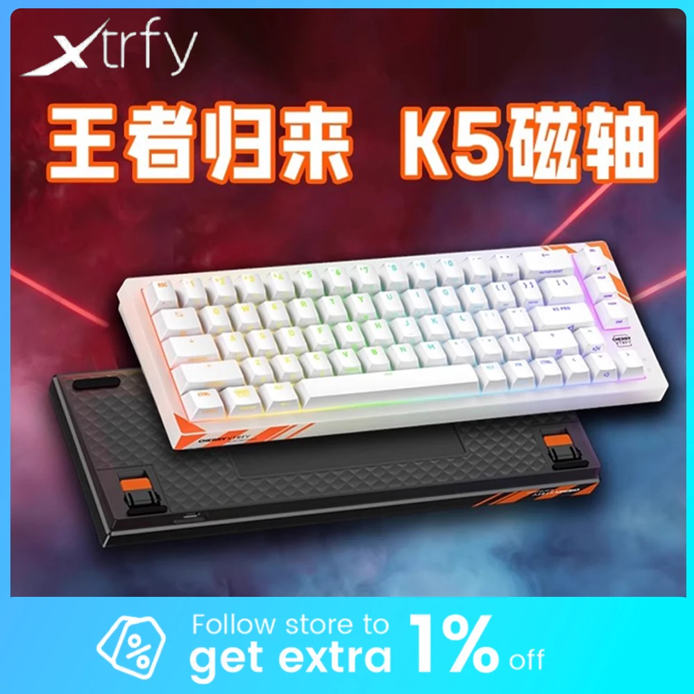 

CHEERY XTRFY K5 Pro Mechanical Keyboard Wired 8k Polling Rate Magnetic Switch RT0.01 16k Esports Laptop Gaming Keyboard Gifts