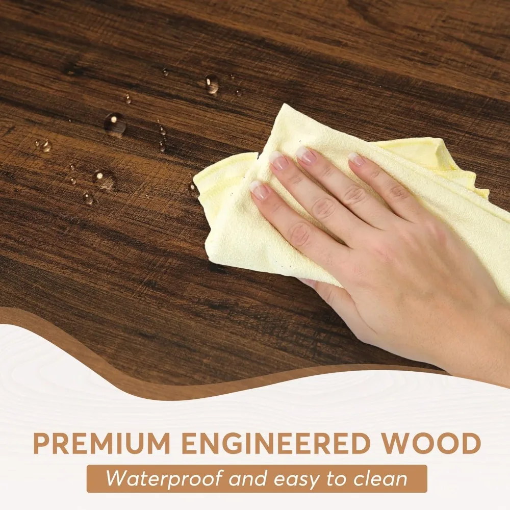 Farmhouse Dining Table for 6-8 People, 78.7-Inch Rectangular Wood Dining Table, Rustic Kitchen Table with Heavy Duty Metal Legs