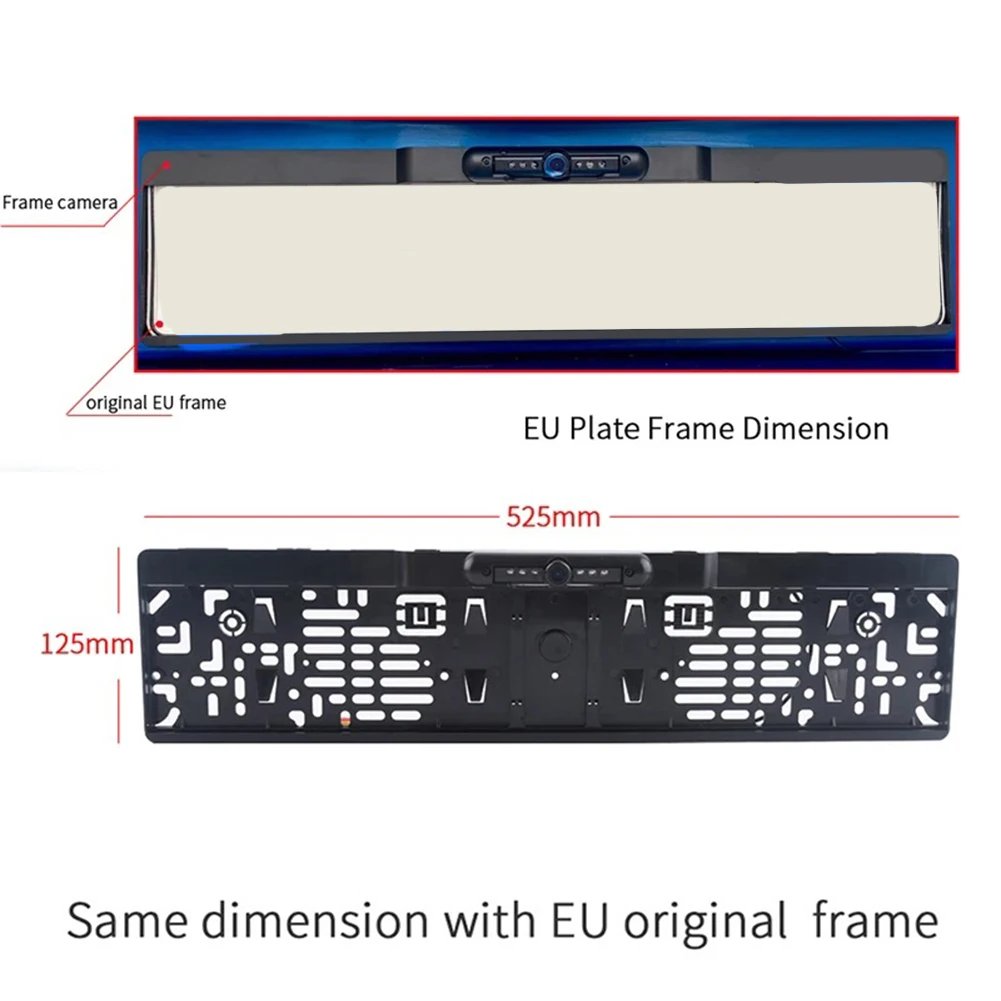 HD Rear View Camera Car License Plate Frame Car Reversing Assistance 12V Voltage 928x520P Resolution Non-deformable Structure