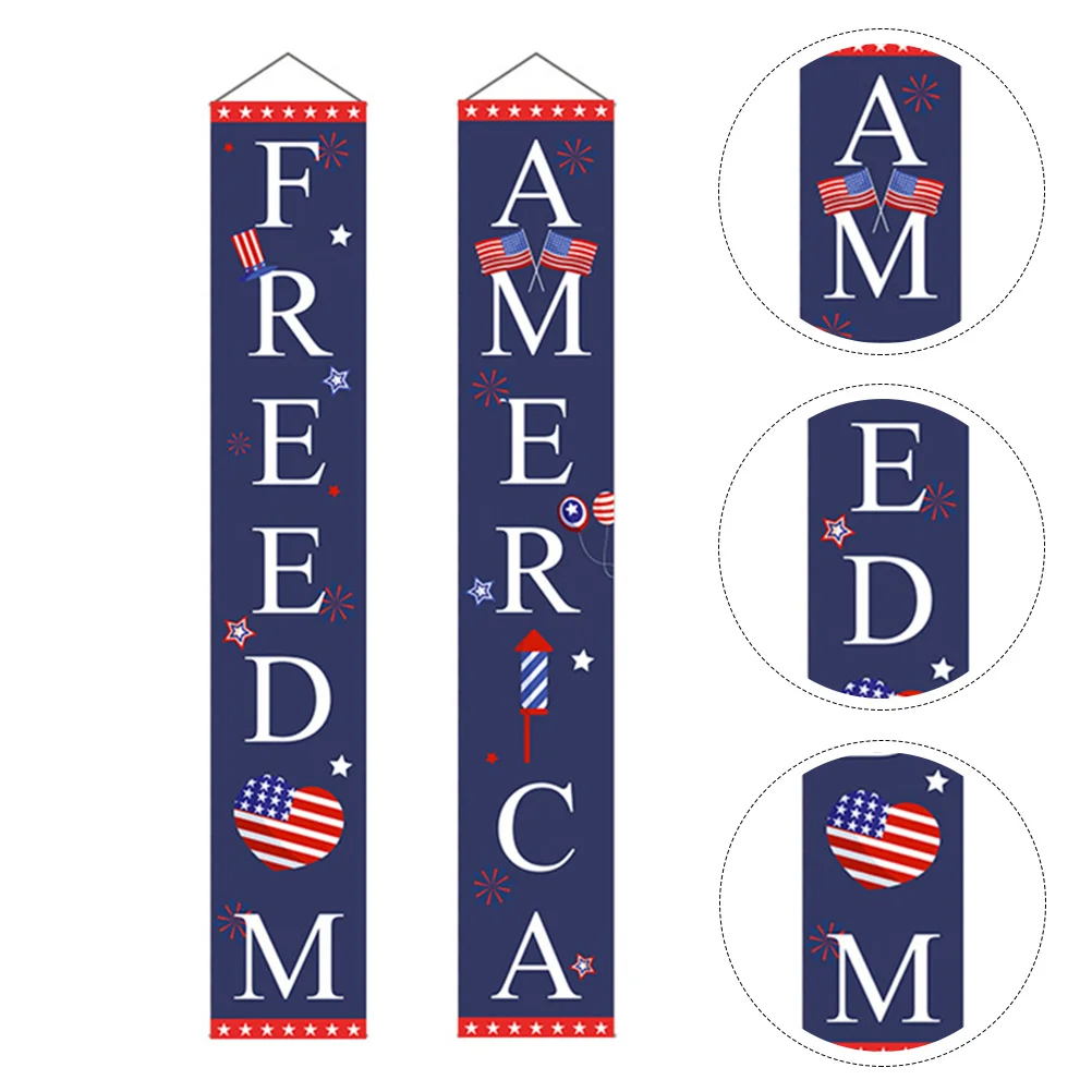 

Independence Day Couplets 4th of July Banner Emblems Front Door Signs Ceremony Decor