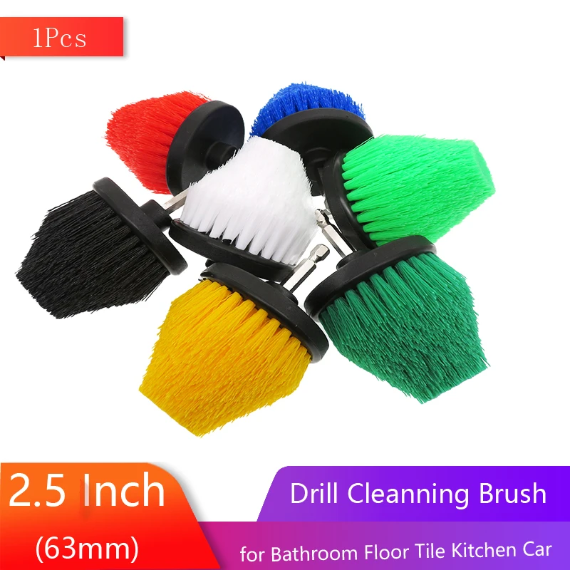 2.5Inch Drill Cleaning Attachment Brush Power Scrubber Cleaning Brush 1/4'' Shaft Adapter for Carpets, Kitchens, Bathrooms