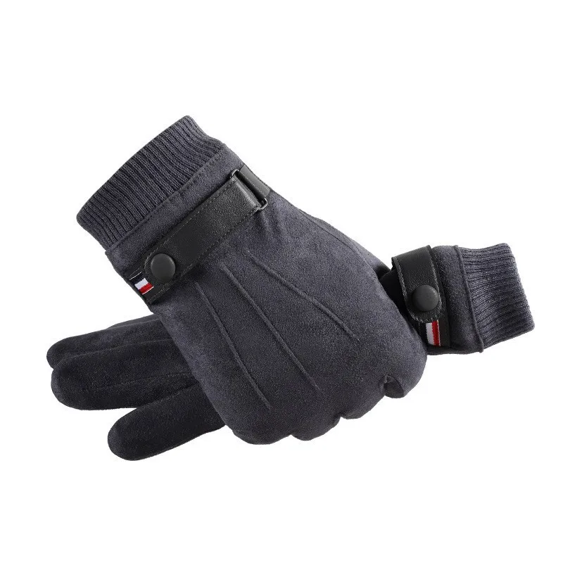 Men's Winter rперчатки Suede Warm Split Military Finger Gloves Outdoor Riding Ski Fishing Male Touch-Screen Mittens image 3