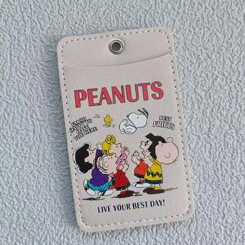 Snoopy Pu Pickup Truck Cover Soft Leather Bus Card Cover Student Meal Card Package Transportation Card Protection Cover Keychain