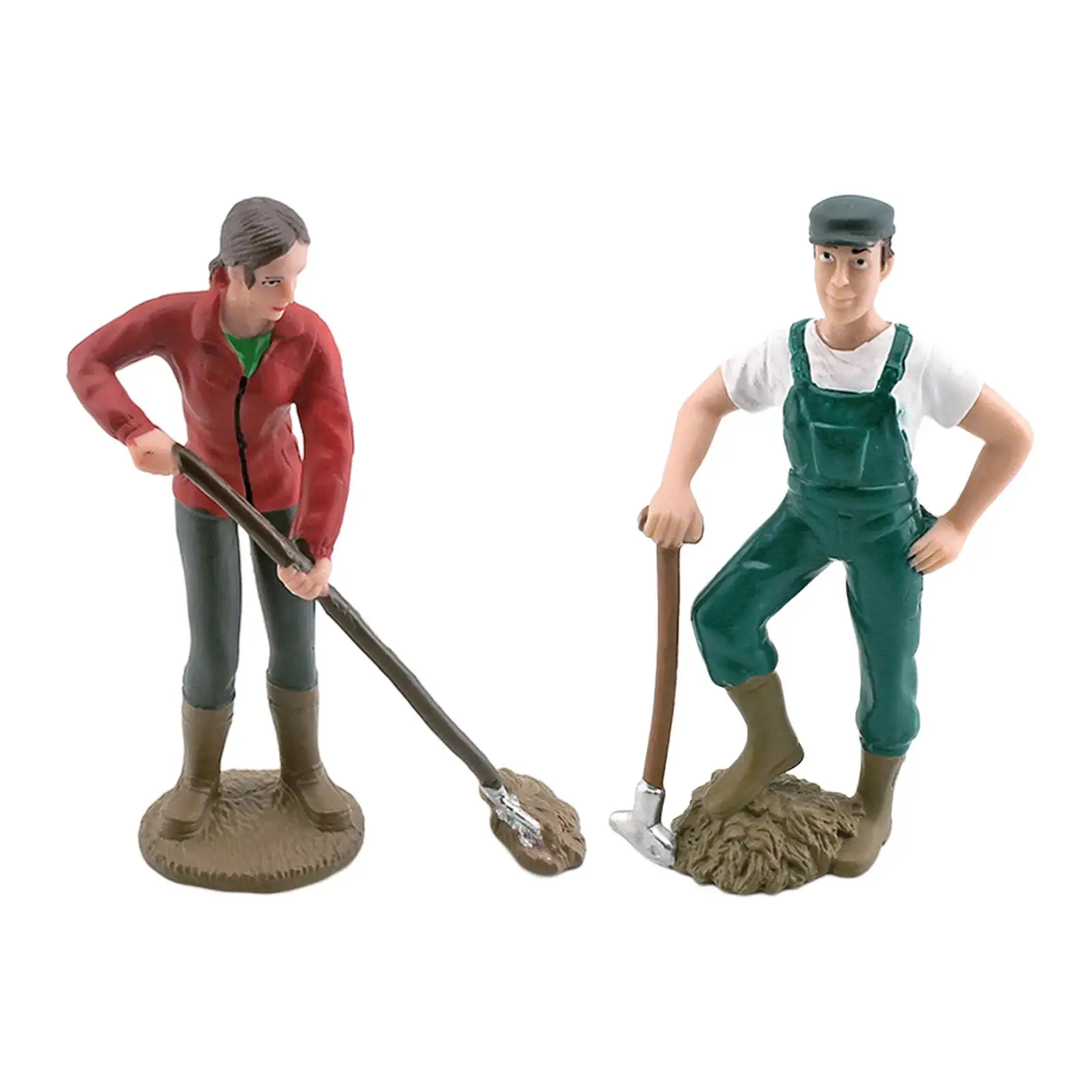 2-4pack Farmer People Figures Realistic Farm Keeper Figurines for Reward Gift