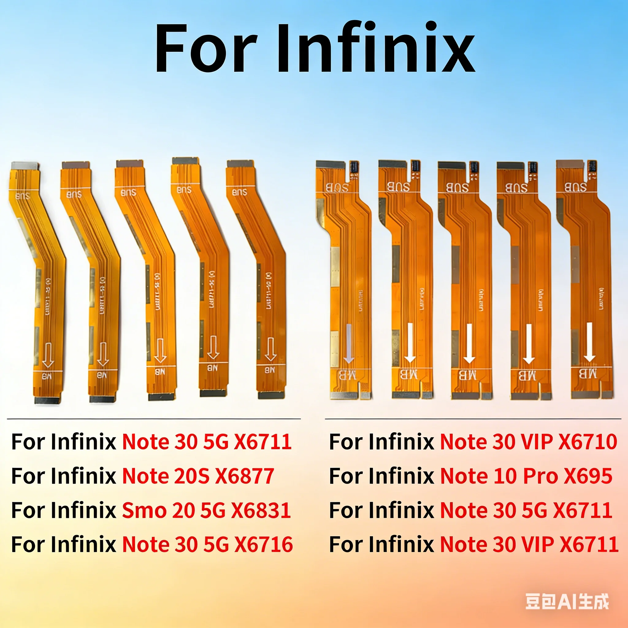 10 Pcs Main Board Mainboard Motherboard Connector Flex Cable For Infinix Hot 11 11s 20 20S 30  Note 10 Pro 11 Pro 12 30