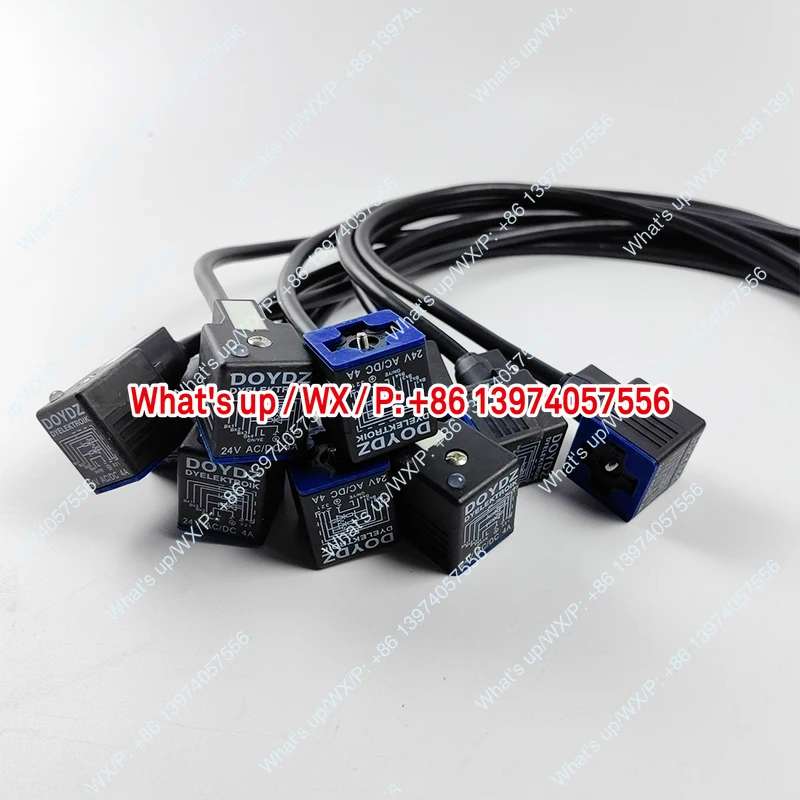 1 piece Pump truck crane environmental sanitation vehicle solenoid valve integrated with wire Mu'er waterproof 24DC coil plug