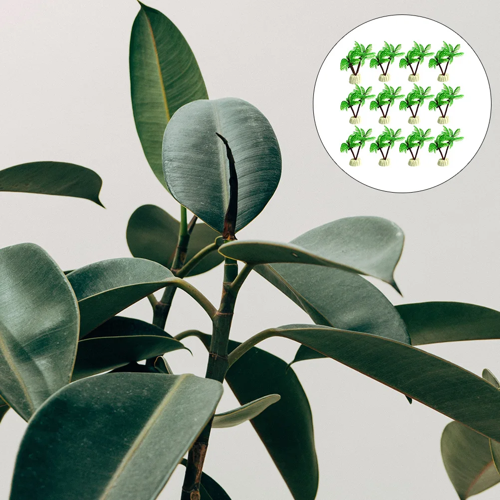 

12Pcs Mini Emulation Coconut Tree Fish Tank Decoration Realistic Resin Ornament Lively Landscape Home Decor Fish Tank Decoration