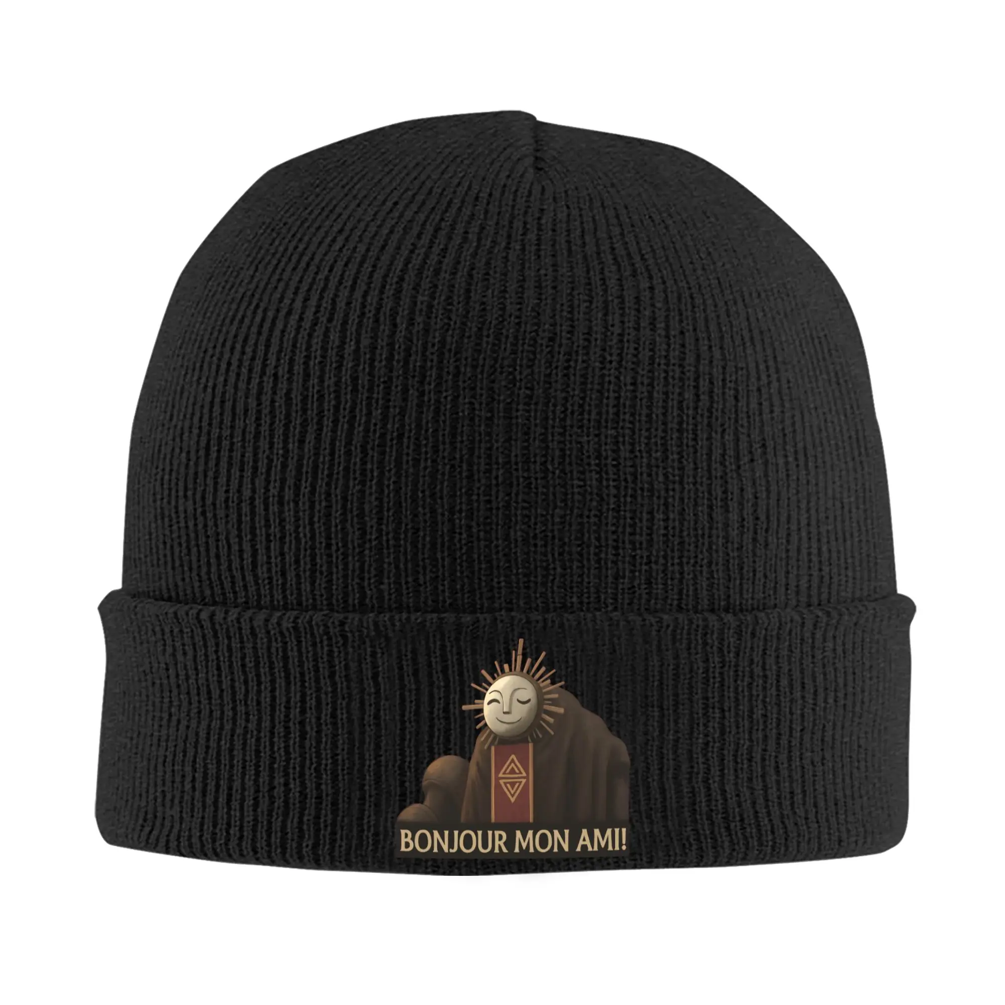 Gorro de Punto Inspirado en la Expedición 33 de Bonjour Mon Ami Esquie Fan, Gorro de Invierno para Hombre, Gorro de Diseño Cálido