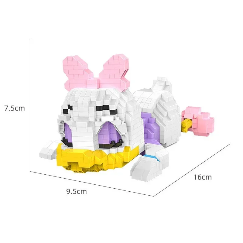 Mini Blocks Magic Cartoon Sleep Baby Rabbit Bear Anime Collection DIY Building Toy Stitch Figures Bricks Present Girl Gift HC