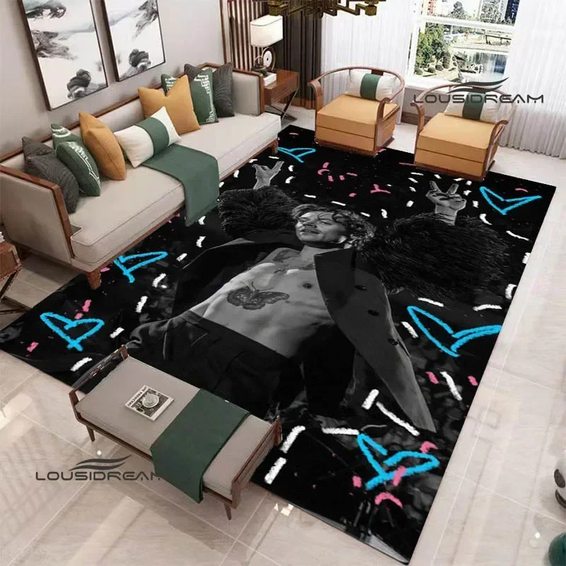 Singer H-Harry-S-Styles Printed carpet living room bedroom carpet non-slip door mat photography props kawaii rug birthday gift