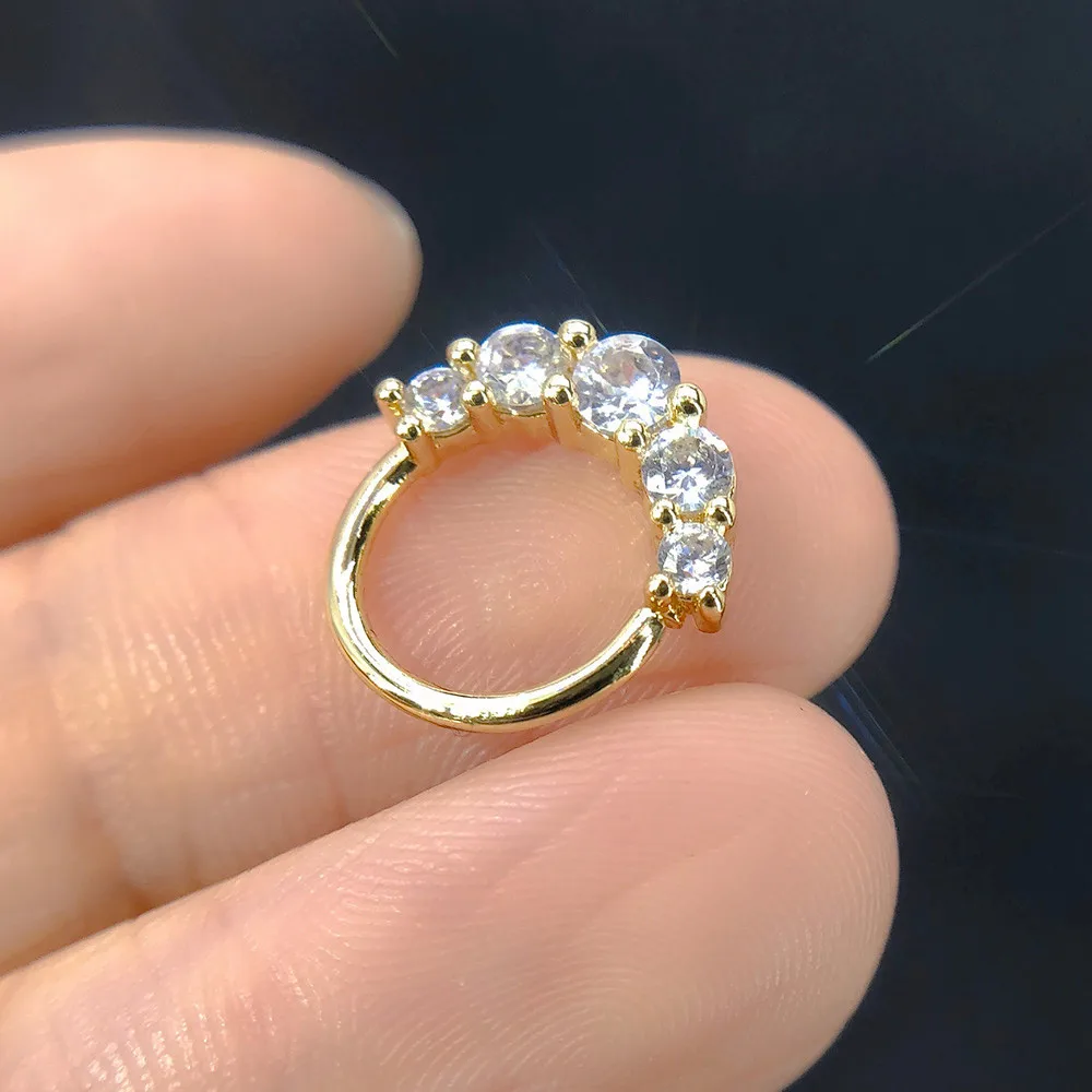 1PC Nase Ringe für Frauen Punk Gothic Micro-set Zirkon Knorpel Daith Ohrringe Septum Ring Körper Ohr Piercing schmuck KAE133 – Detail 12