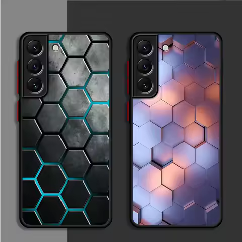 Honeycomb Originality Case for Samsung Galaxy S25 S24 Ultra S23 S22 Plus S21 FE Note 20 10 Matte Hard Black Phone Funda
