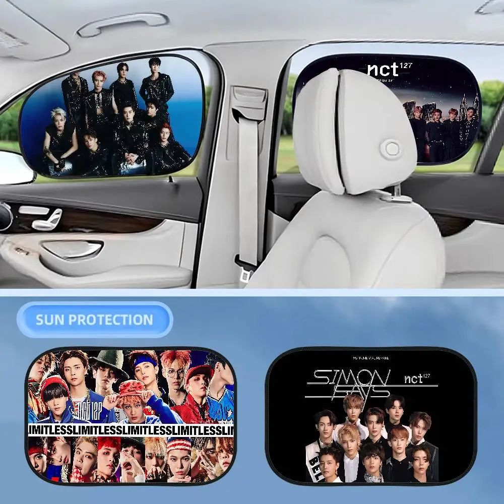 

Boy Band N-NCT Car Sun Shade UV Protection Electrostatic Adsorption Car Window Sunshade For Kids Universal Auto Curtain