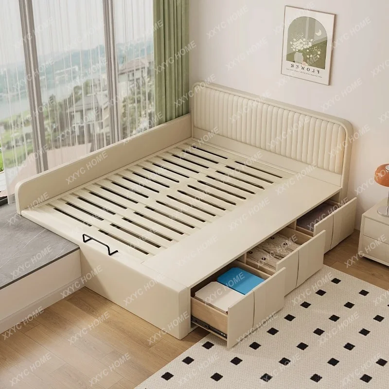 Storage small apartment solid wood frame simple children's bed, can be customized