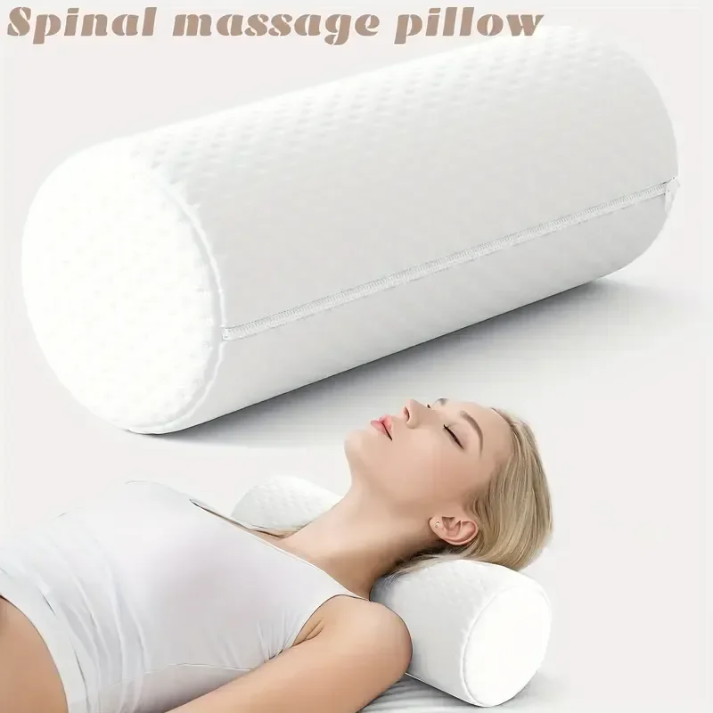 1 pcs Round Cervical Roll Pillow with Removable Washable Cover Ergonomically Designed To Fit The Head Neck Back and Legs