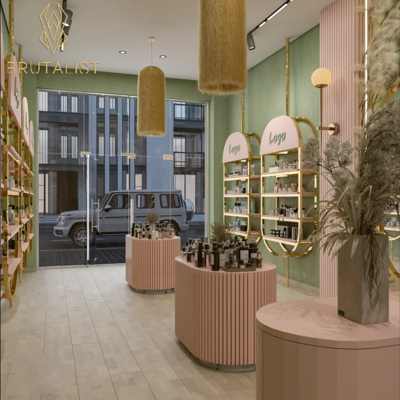 Custom.Retail مستحضرات التجميل عرض موقف العطور عرض الرف رف خشبي متجر مستلزمات التجميل الأثاث