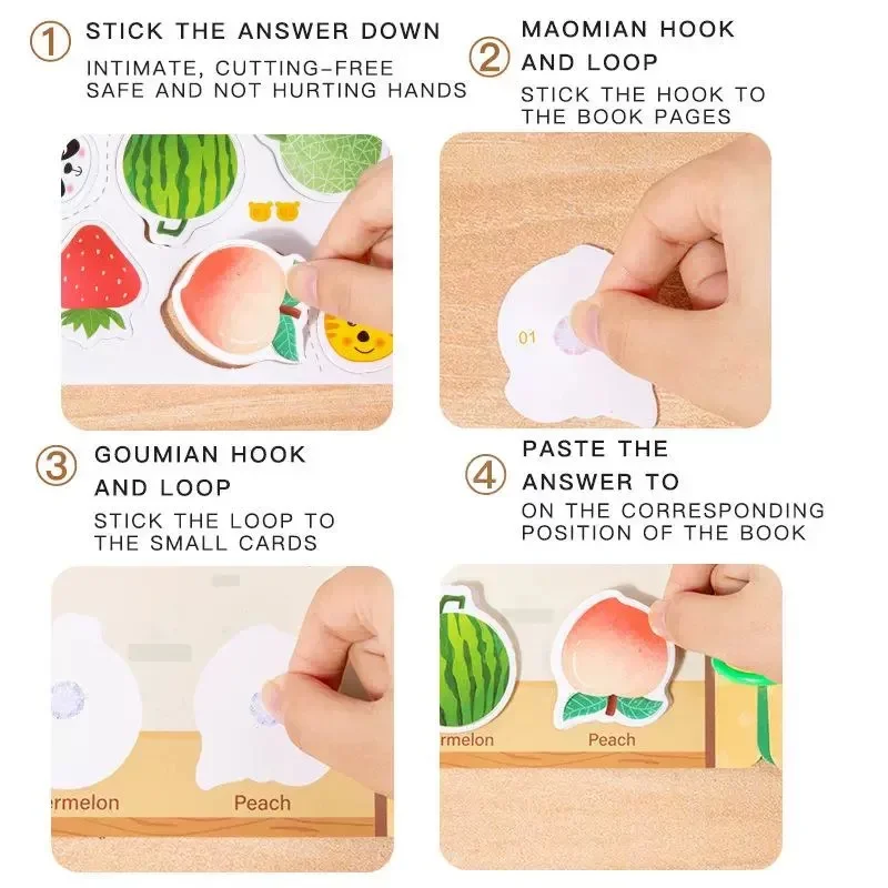 Learning Game Montessori Activity Book Paste Sticker Logical Life Ability Sorting Educational Matching Toddler For Kids Gift