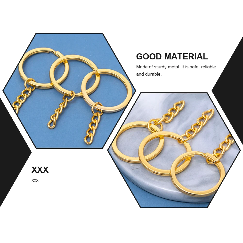 

50PCS Metal Key Chain Connectors Circular Split Rings DIY Pendant Making Supplies for Keys ganization Craft Projects Jewelry