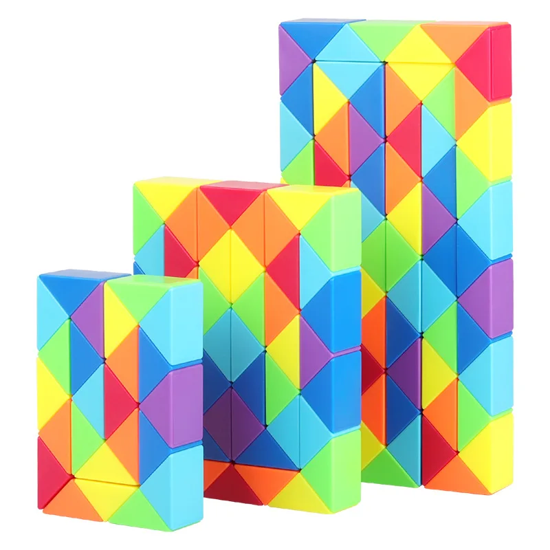 Folding Magic Snake Ruler Twist Puzzle 24-72 Wedges Antistress Cube Brain Teaser Sensory Fidget Toys Kids Educational Gifts