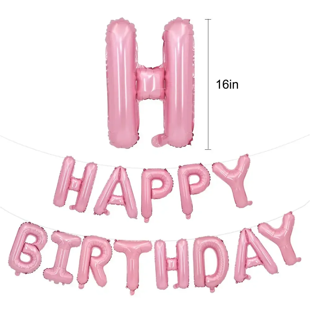 Goldblaue Happy Birthday Ballons 16 Zoll Folien-Buchstaben Geburtstagsbanner Girlande für Mädchen Jungen Kinder Erwachsene Geburtstagsdekoration – Detail 2