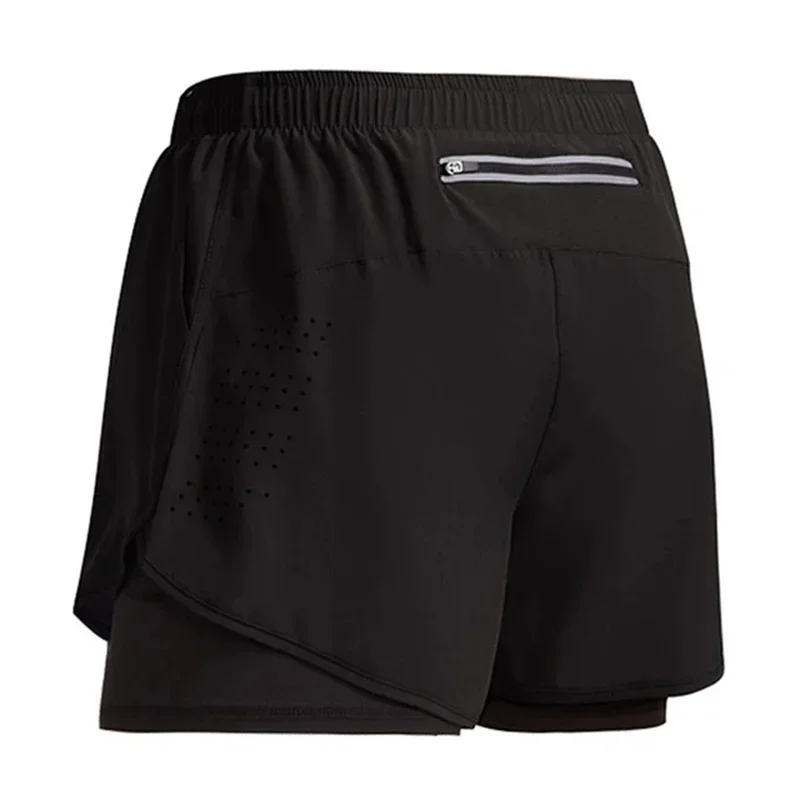 2025 Summer Men Sport Shorts 2 In 1 Short Pants Double-deck Beach Bottoms  Gym Sportswear Fitness Training Jogging Running Short