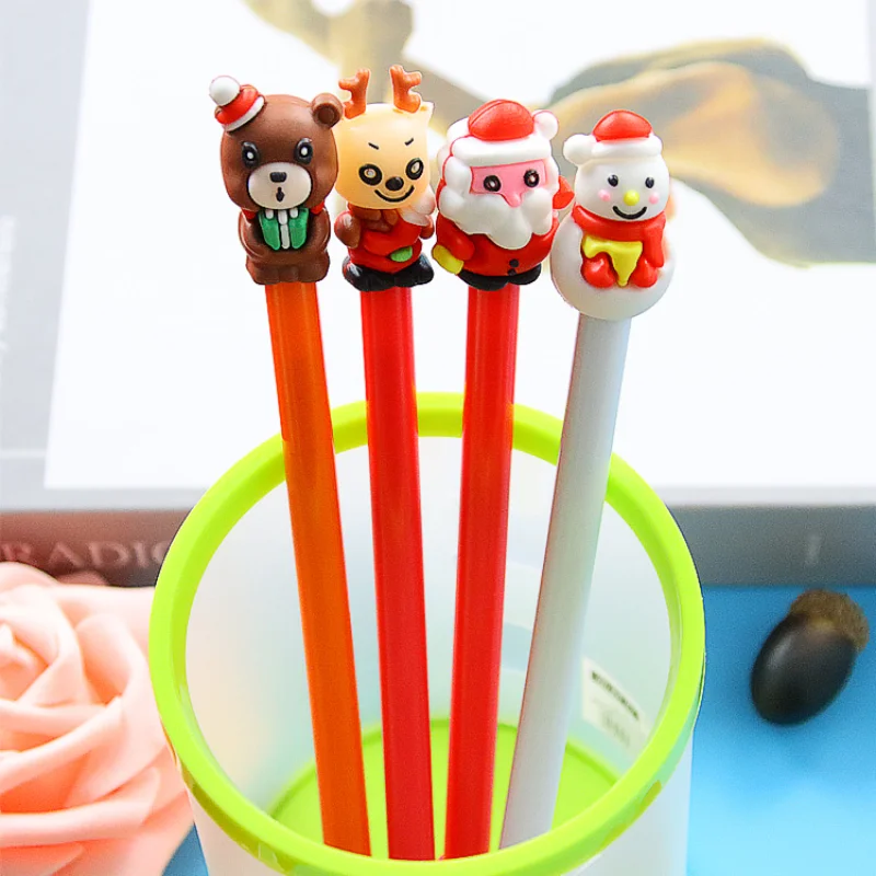 

36 Pcs Wholesale Cute Christmas gel Pen Holiday Gifts Wholesale Student Stationery Cartoon Fountain Pen Funny Office