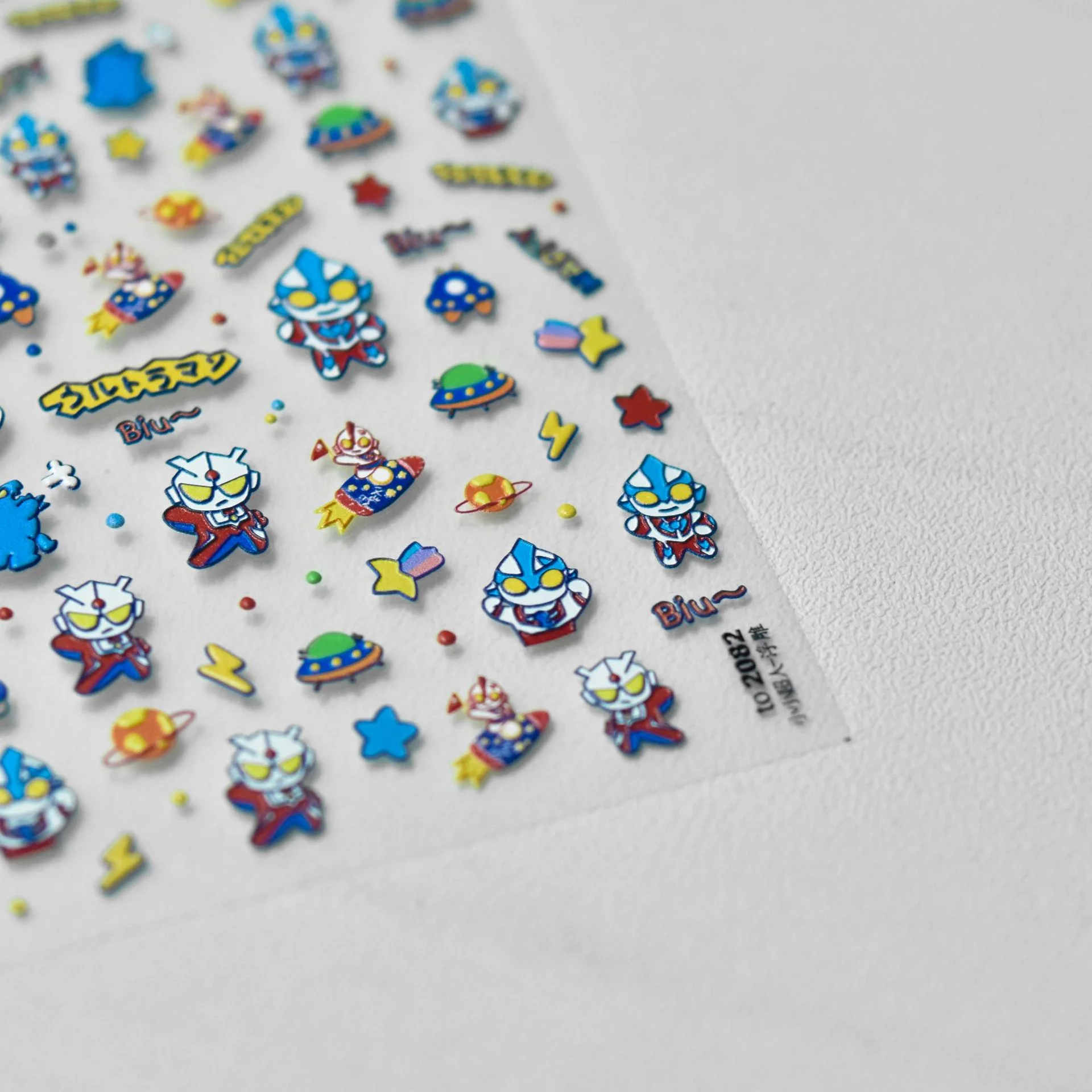 

1PCS 5D Q Version Ultraman Nail Stickers Childlike Style Self-Adhesive Nail Accessories Little Monster Spaceship Nail Parts