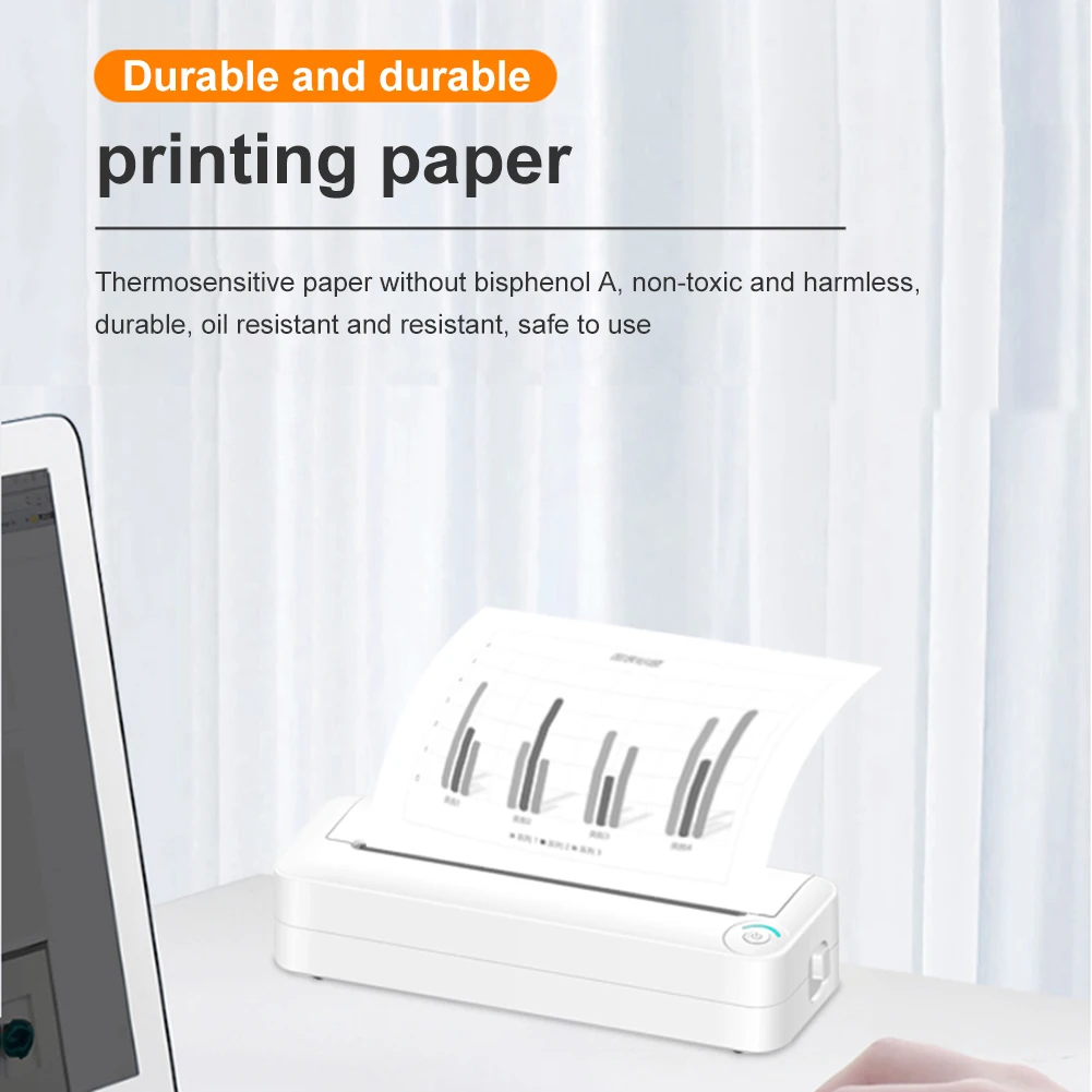 5 Rolls Fax Machine Paper Inkless 210x30mm Thermal Printing Paper Rolls No Toxic White Printer Long Time Storage for Home Office