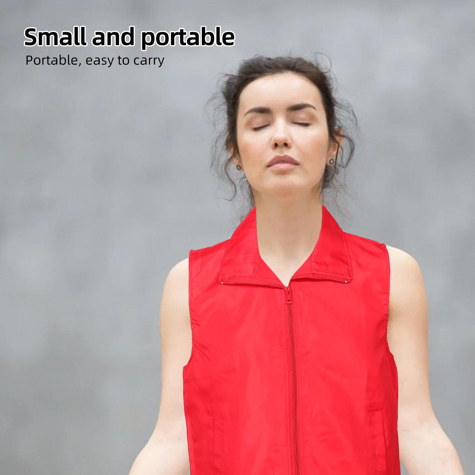 Rompi Relawan Merah Ukuran L Unisex Tanpa Lengan Pakaian Kerja Seragam Petugas Supermarket Pelayan Bartender untuk Staf Acara Utilitas