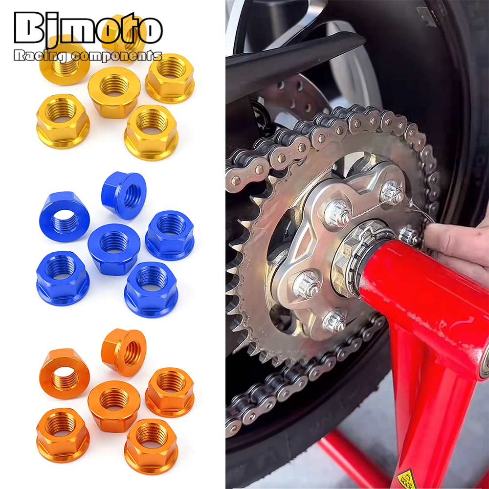 

6PCS Rear Sprocket Flange Cover Nut For MV Agusta Brutale 1000 RR RS 2021 2022 2023 2024 For Yamaha YZF R25 R3 R1 R1M R1S R6