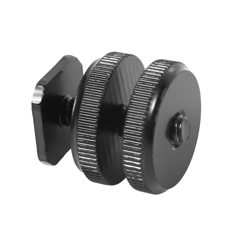 1/4 Inch-20 Hot Shoe Mount Adapter Tripod Screw To Flash Hot Shoe For DSLR Camera Rig(2 Packs)