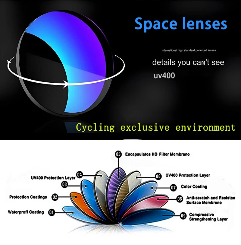 Riesige Frauen Männer Radfahren Sonnenbrille Sport Brille Reiten Brillen Mountainbike Straße Fahrrad Outdoor Linsen Mit Fall – Detail 3