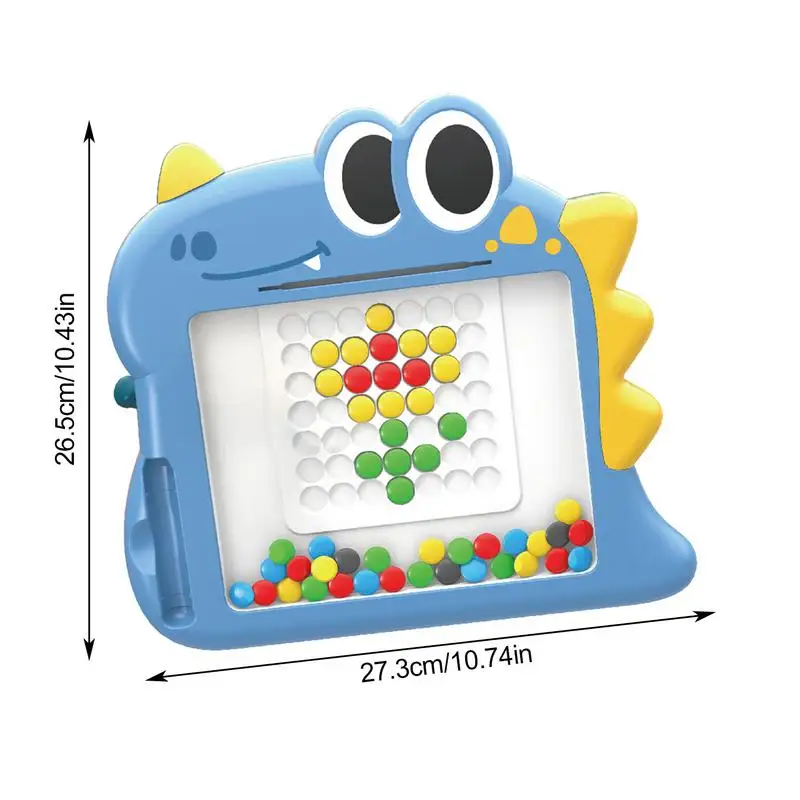Tablero de dibujo magnético con forma de dinosaurio para niños, tablero de escritura magnético con 6 tarjetas de patrón, juguetes educativos Montessori para niños