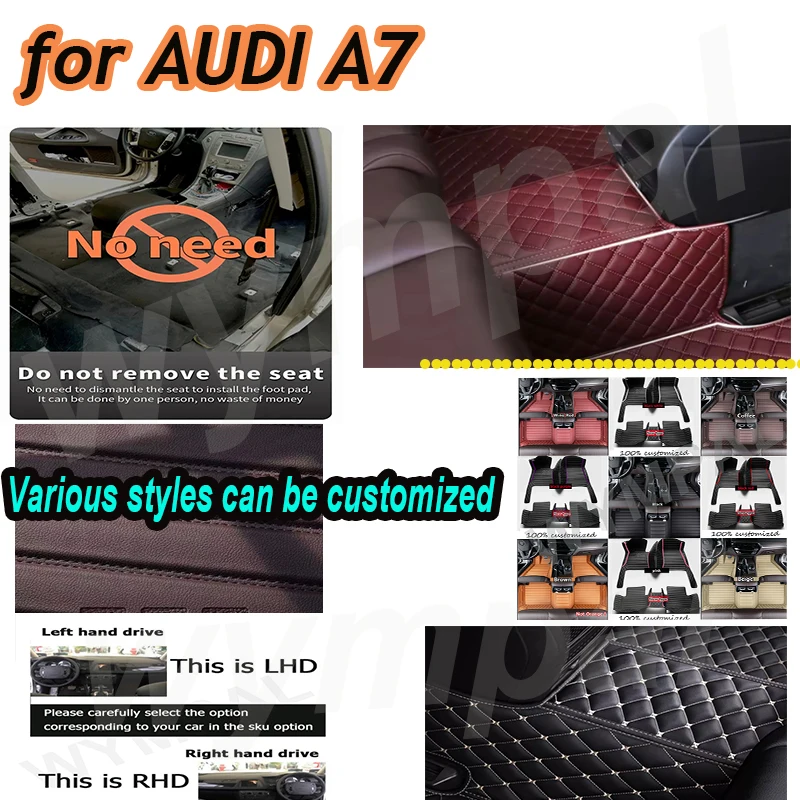 

LUXURY floor mats for AUDI A7 2012 2013 2014 2015 2016 2017 2018 Custom auto foot Pads automobile carpet cover