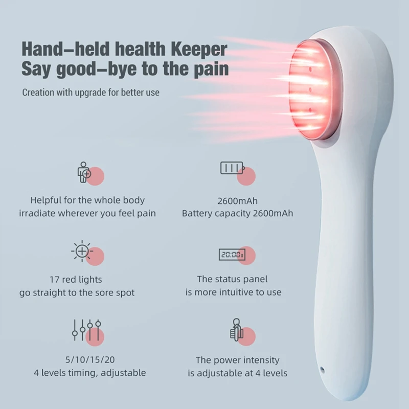 Instrumento de fisioterapia a laser semicondutor, Aparelho terapêutico luz vermelha, Lâmpada infravermelha distante