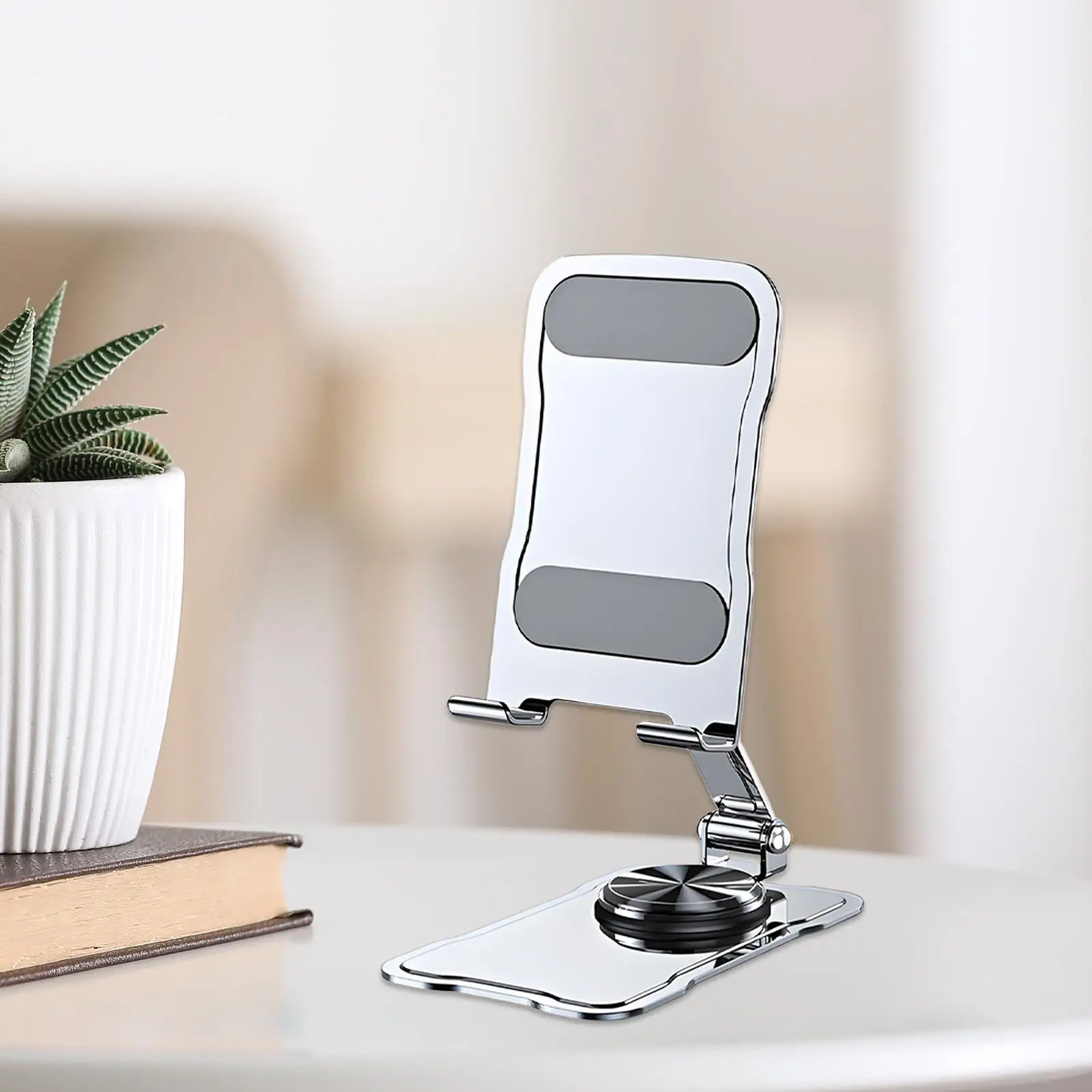 데스크탑 전화 홀더 접이식 책상 휴대 전화 홀더 회전 지원 사진 블로깅 촬영을위한 작은 스마트 폰 브래킷