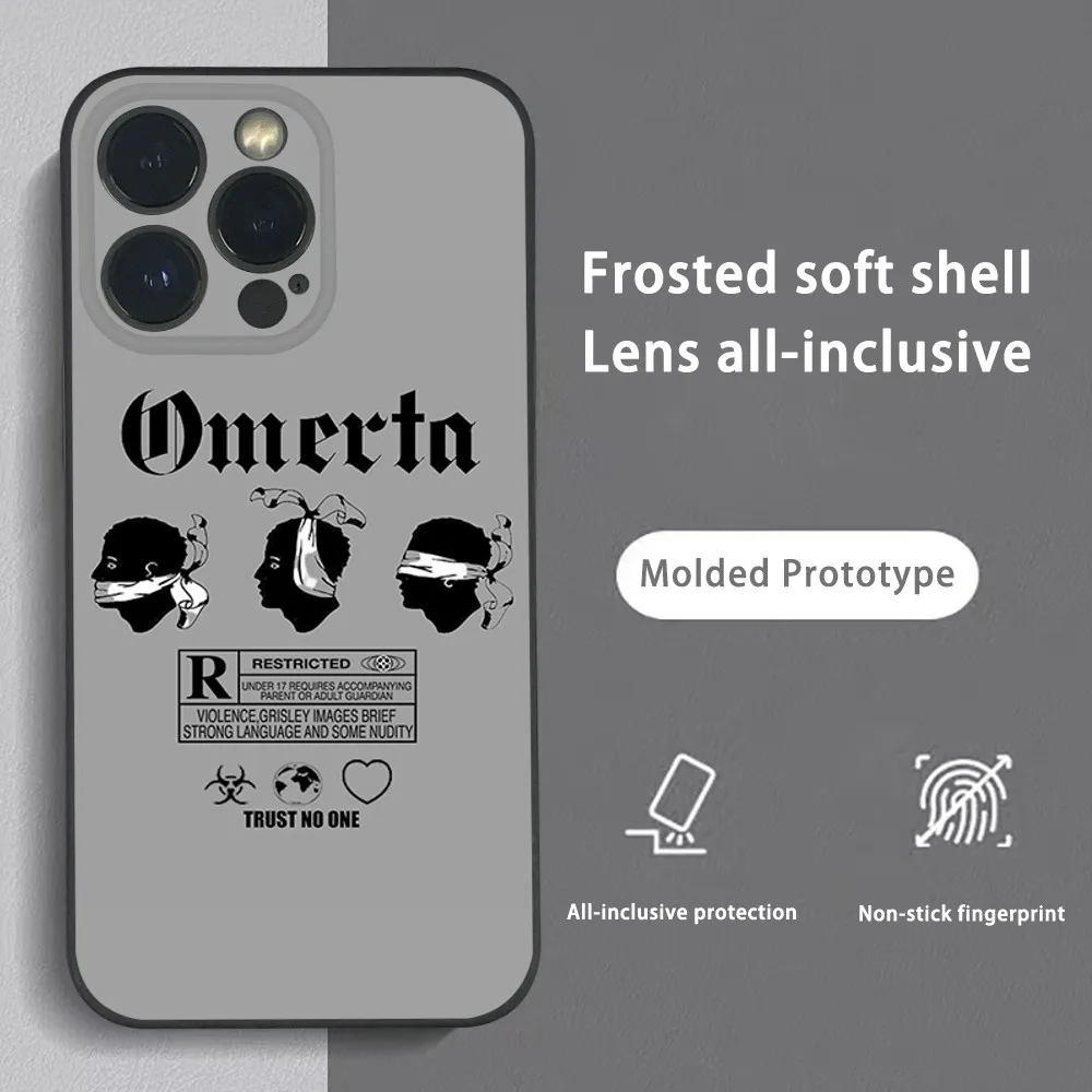 O-Omerta M-Maes Phone Case For iPhone 16 15 14 13 12 11 Pro Max Plus Mini Frosted Soft Shell Funda