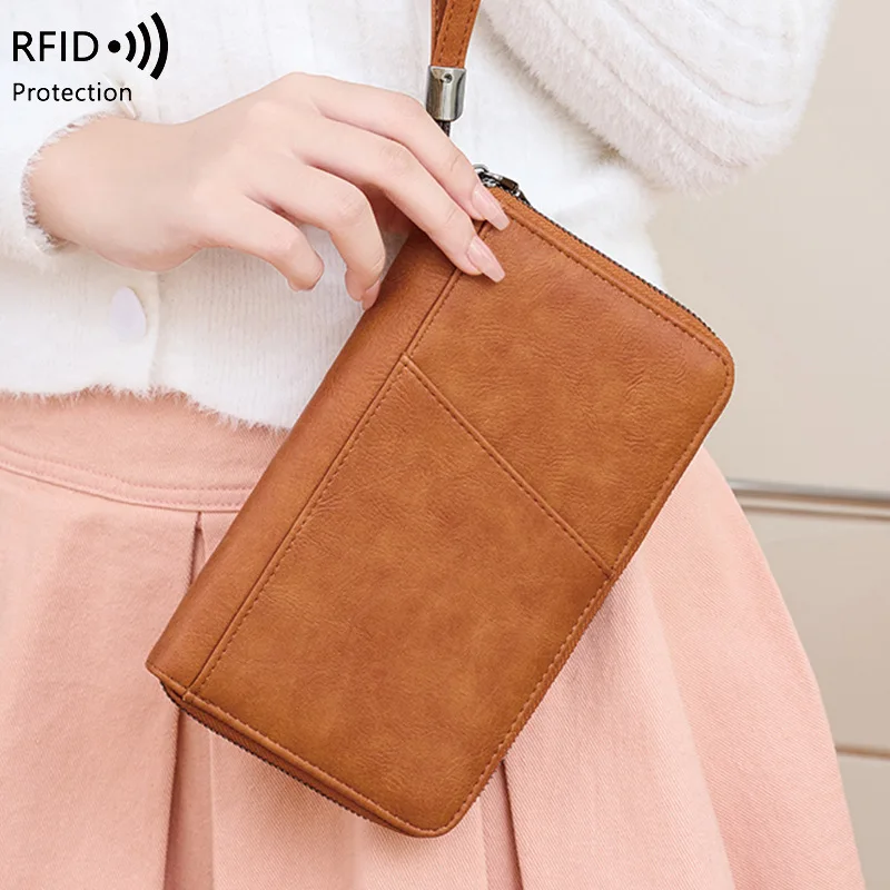 Western RFID Blocking Passprot Bag Large Capacity Multifunctional Storage Women Wallet