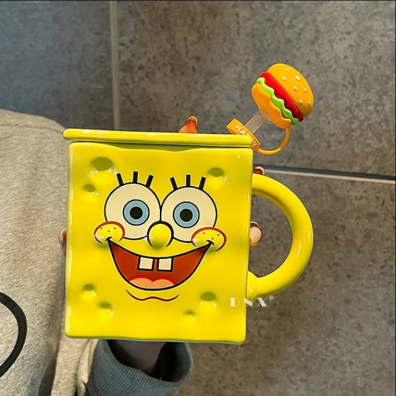 Movie Animation Surrounding Spongebob Mugs Latest Ceramic Cups with Lids Used To Cups Coffee Cups.