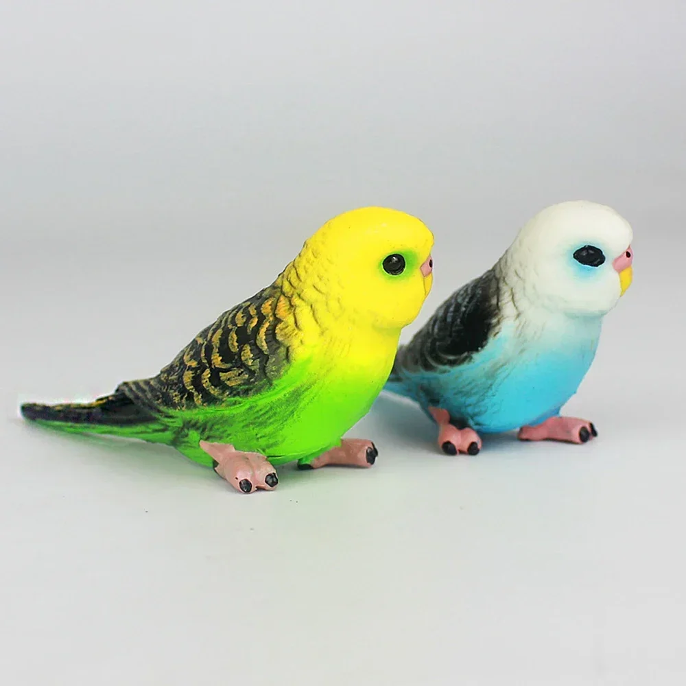 Creative Simulation Parakeet Parrot  Landscape Ornament Miniature Animal Model Lawn Figurine Artificial Bird Photography Props