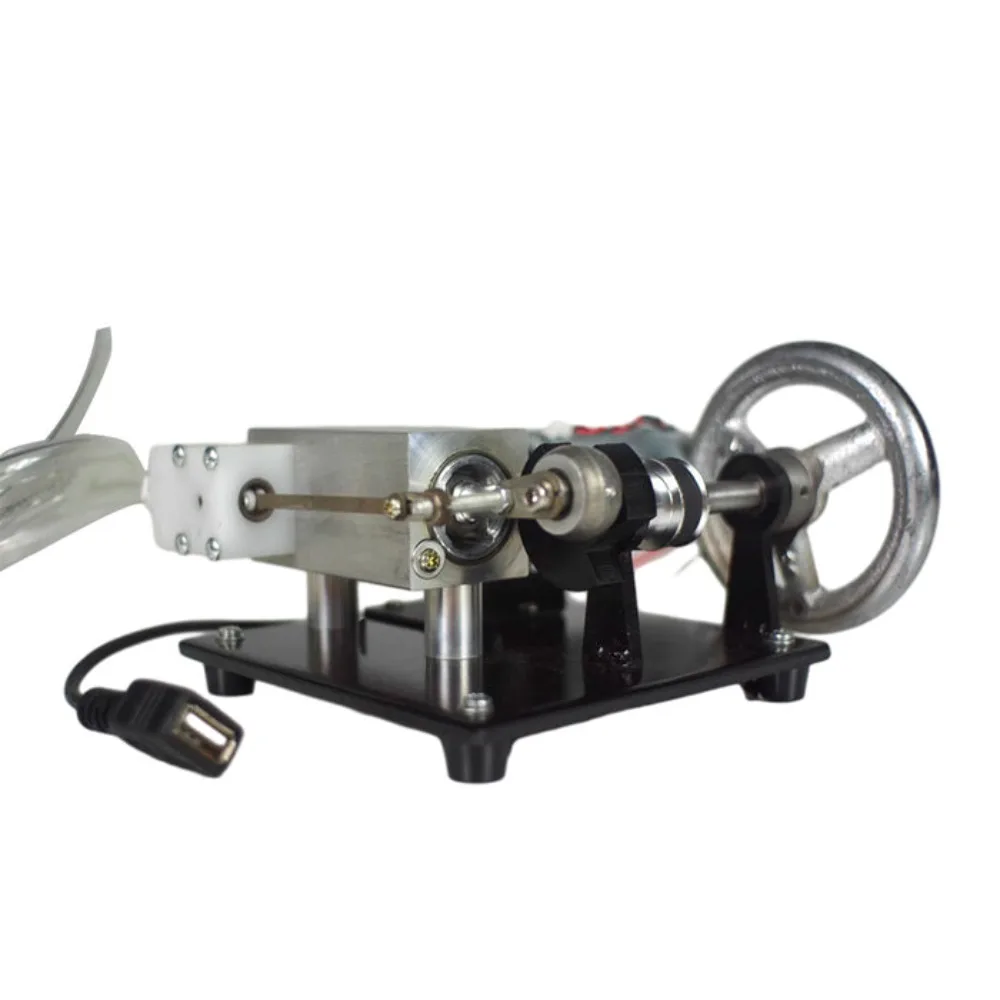 Horizontal Steam Engine Generator Model Creative Gift USB Rechargeable Miniature Single Cylinder Engine Model
