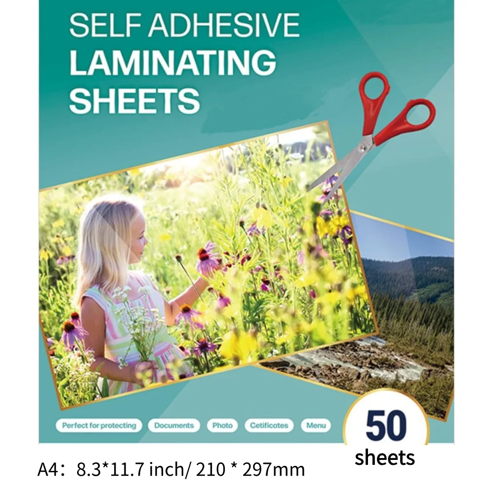 50 ورقة فيلم الترقق البارد الزجاج المكسور بطاقة الهولوغرام صور وملصقات الفينيل ملصق ورقة شفافة الترقق ذاتية اللصق #1