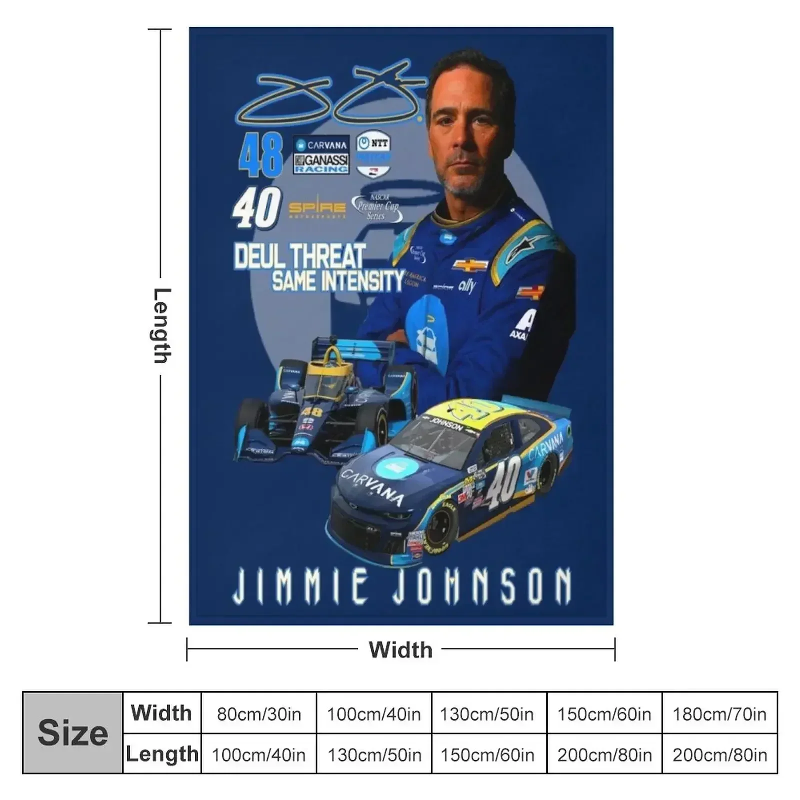 Jimmie Johnson Deul Threat 2021 Throw Blanket Soft Plaid Summer Multi-Purpose Blankets