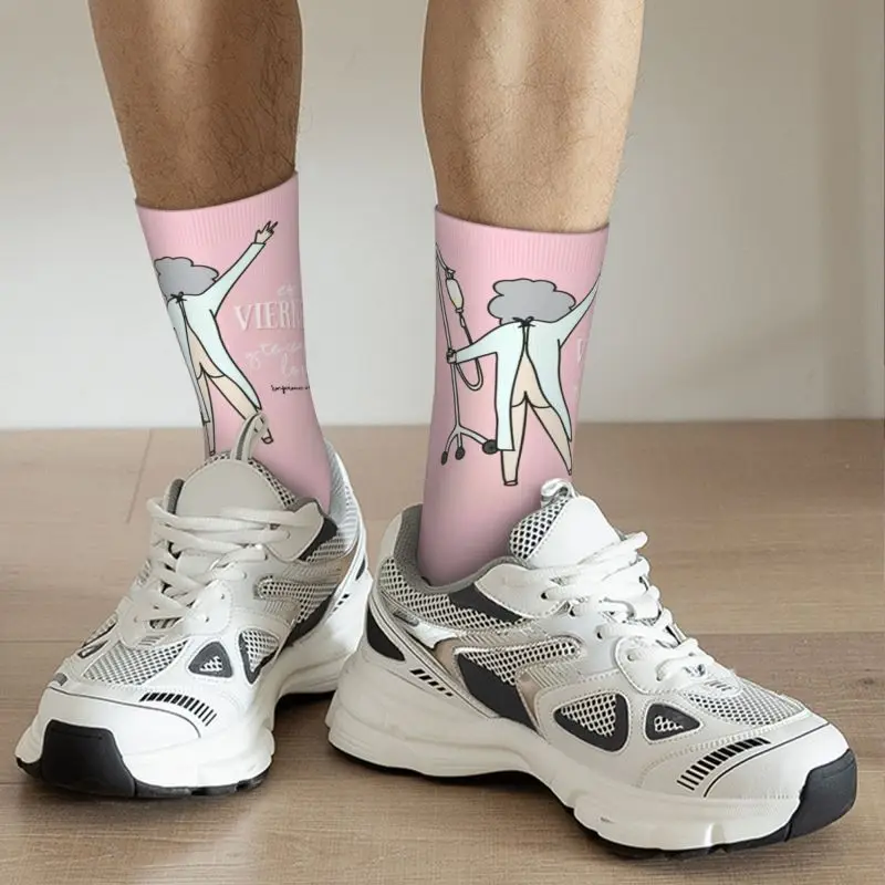 Enfermera En Apuros Doctor Nurse Medical Dress Socks Men Women Warm Funny Novelty Crew Socks