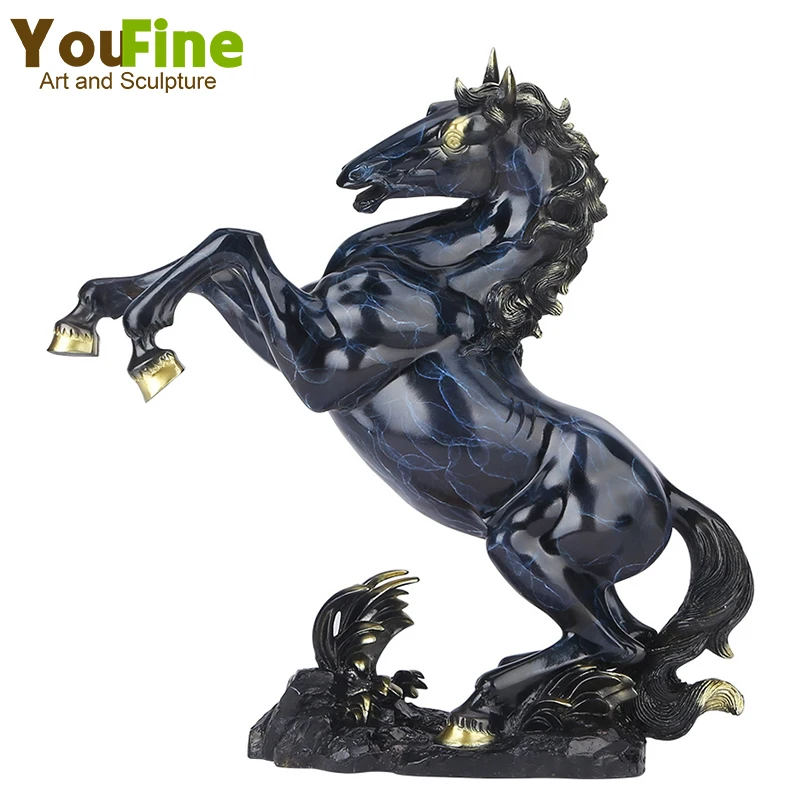 Bronze Horse Sculpture Bronze Horse Statue Antique Rearing Horse Statues Lost Wax Casting Art Crafts For Home Office Decor Gifts