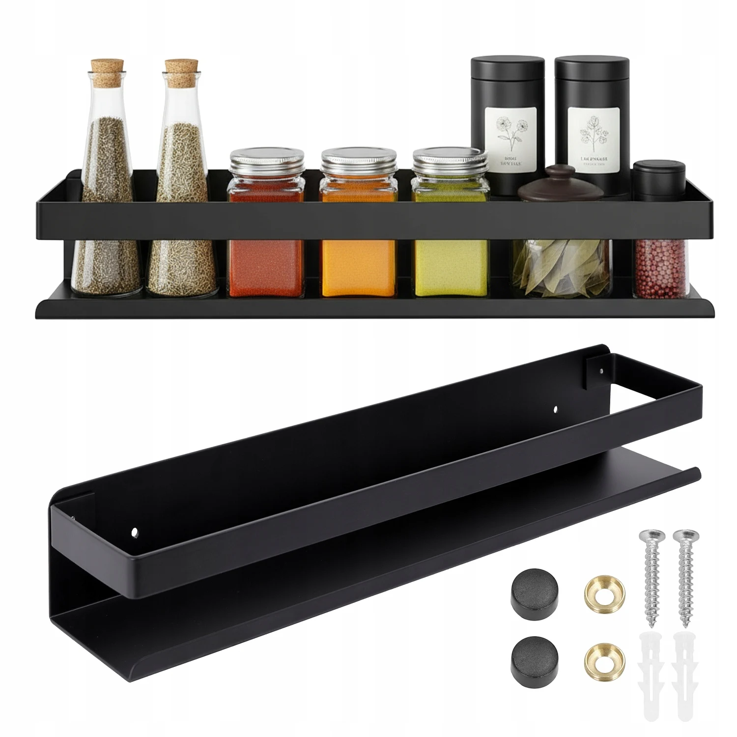 Badkamerwandplank Keuken Onder Spiegel Hangend 50 Cm Zwart Modern Praktisch Betrouwbaar Stevig voor Thuis Badkameropslag Cosmetica Toiletartikelen Modern Huisinterieur Multifunctioneel Strak Design